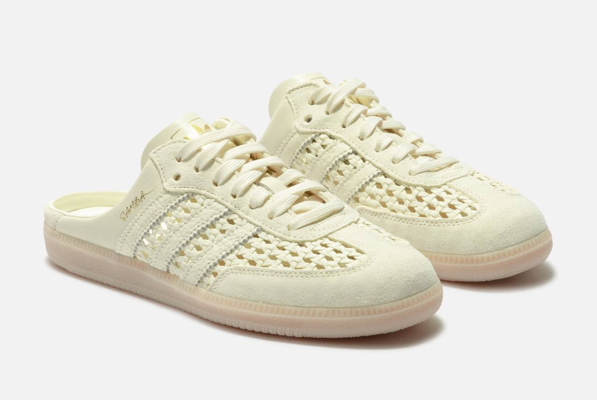 Samba mule woven cream white